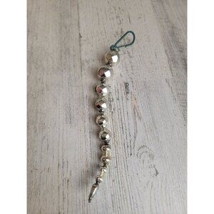 Vintage Unique Silver Mercury beaded ornament Xmas glass decor